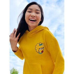 Popsugar x Old Navy Womens Hoodie Sweatshirt Size XL Yellow Maggie Simpson